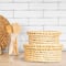 Household Essentials Natural Handwoven Corn Leaf Nestable Basket Set with Lids